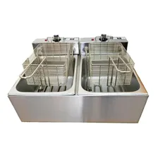 Fritadeira Elétrica 2 Cubas Plus Aço Inox 12l 4000w Foto  mini 1