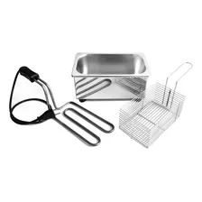 Fritadeira elétrica AK Cozinha Fritadeira elétrica 1.5L inox 220V Foto mini 2