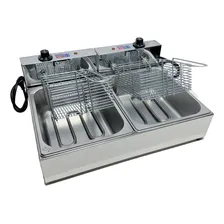 Fritadeira Elétrica Industrial 2 Cubas 10 Litros Inox 110v Foto mini 1