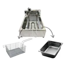 Fritadeira Elétrica Inox Profissional 1 Cuba 5 Litros 110v Foto mini 3