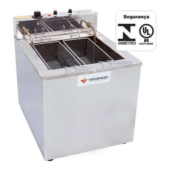 Fritadeira industrial elétrica Venâncio SFAO4 23L aço inoxidável 220V Foto 1