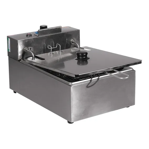 Fritador C/ Tampa 5 Litros 1 Cuba Aço Inox Top Cor Prateado Foto 1