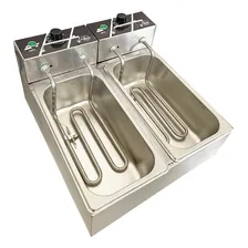 Fritador Elétrico 2 Cubas 6 Litros + Tampas Inox Cor Prateado 220v Foto mini 4