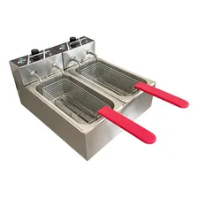 Fritador Elétrico 2 Cubas 6 Litros + Tampas Inox Cor Prateado 220v Foto  mini 1
