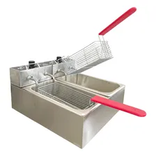 Fritador Elétrico 2 Cubas 6 Litros + Tampas Inox Cor Prateado 220v Foto mini  2
