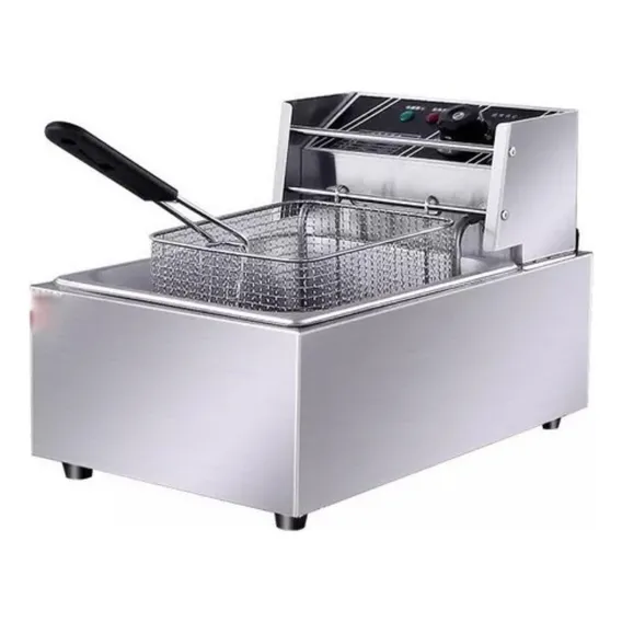 Fritador Elétrico C/tampa E Cesto 6 Litros 1 Cuba Excelente! Cor Inox 220v Foto 1