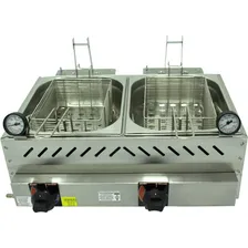 Fritador Gás Óleo Inox 2cubas Itajobi Fritadeira Salgados Foto mini  3