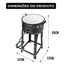 Fritador Pasteleiro Profissional A Gás + Tacho Esmaltado N16 Cor Preto Foto mini 4