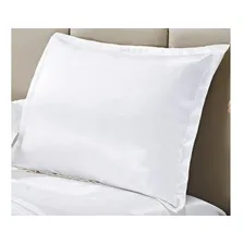 Fronha De Cetim Anti Frizz Seda Alto Brilho - Cores - Com Abas - Imbativel Cor Branco Liso Foto  mini 1