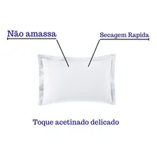 Fronha Porta Travesseiro Toque Acetinado Altenburg 50x70 Cor Branco Foto mini 4