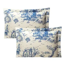 Fronhas Travesseiro Avulsas Kit 02 Pç Algodao Estampada Flor Porcelana Foto  mini 1