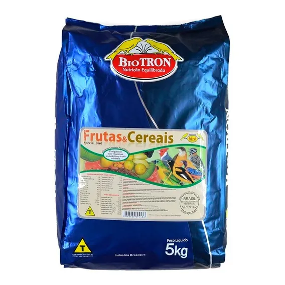 Frutas E Cereais 5kg - Biotron - Ração Para Aves E PÔssaros Foto 1