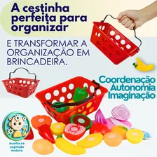 Frutas Legumes Brinquedo Com Velcr Cozinha Frutas + Cestinha Foto mini 4