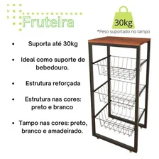 Fruteira De Chão Preto Fosco Em Aço Branco Foto mini 4