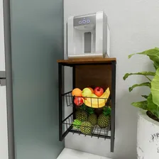 Fruteira De Cozinha Parede Industrial Vertical 2 Cestos Foto mini  3