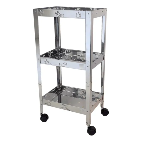 Fruteira Inox 3 Andares Com Rodinhas Foto 1