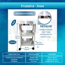 Fruteira Inox 3 Andares Com Rodinhas Foto mini 2