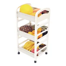 Fruteira Inox Com RodÃzios Branca Cor Branco Foto mini 1