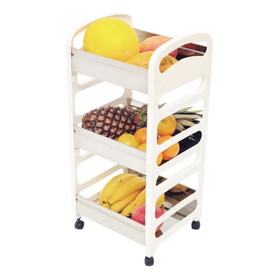 Fruteira Inox Com RodÃzios Branca Cor Branco Foto 1