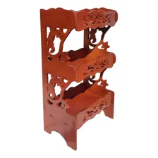 Fruteira Multiuso Fruteira De Mesa Fruteira Organizadora Cor Madeira Mogno Foto mini 4