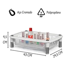 Fruteira/org Retangular Para Mesa Cor Branca -n352-4 Niquel Cor Branco Foto mini 2