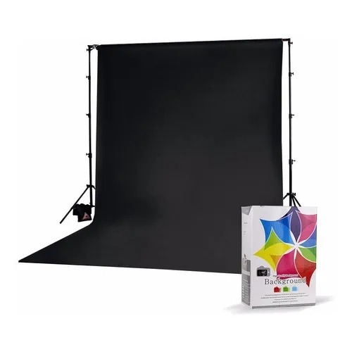 Fundo Fotográfico Preto 3x6m Muslin Algodão Alta Qualidade Foto 1