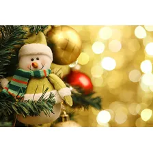 Fundo Fotográfico Tecido Boneco De Neve Natal 2,20m X 1,50m Foto  mini 1