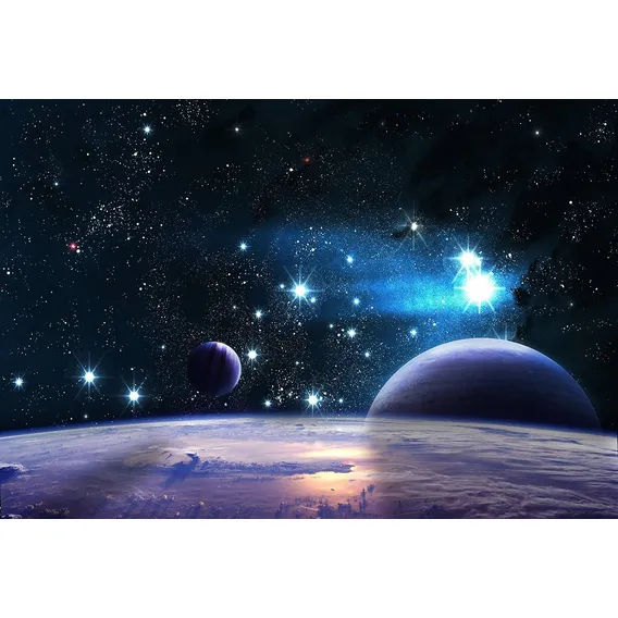 Fundo Fotográfico Tecido Galáxias E Planetas 2,50m X 1,50m Foto 1