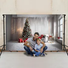 Fundo Fotográfico Tecido Sublimado 3d Newborn Natal 260x170 Cor Natal Arvore - 265 Foto mini 3