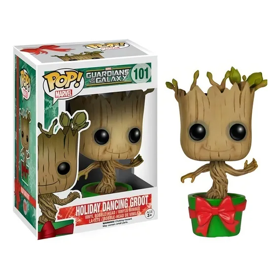 Funko Pop Marvel Guardiões Galaxia Holiday Dancing Groot 101 Foto 1