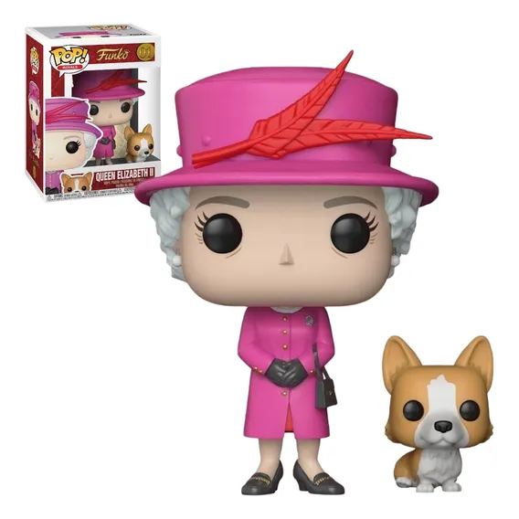 FUNKO POP ROYAL FAMILY - QUEEN ELIZABETH II WITH DOG 01 Foto 1