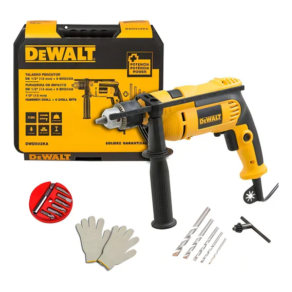 Furadeira Impacto Dewalt 710w Dwd502ka + Maleta E Acess 220v Foto 1