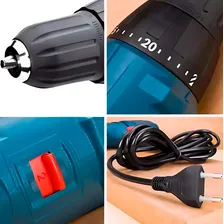 Furadeira Parafus. 3/8 400w + Kit De Brocas Gsr 7-14e Bosch Cor Azul 220v Foto mini 4
