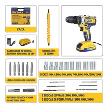 Furadeira Parafusadeira Profissional 36v Sem Fio 2 Baterias 1300mah 1400rpm 35 Nm, Kit Furadeira Parafusadeira Elétrica De Acessórios E Maleta Ferramenta Elétrica Para Perfuração E Fixação WeToke Foto mini 2