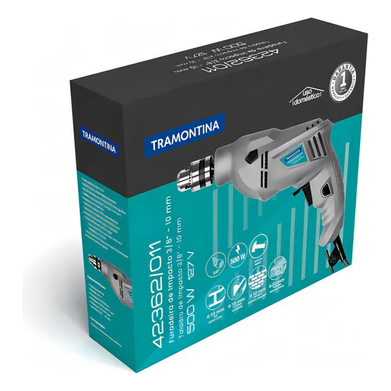 Furadeira Tramontina Com Reversão De Rotação 500w 127v 3/8 Foto 1