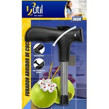 Furador Abridor De Coco Verde Inox Manual Prático Cor Preto Foto mini 3