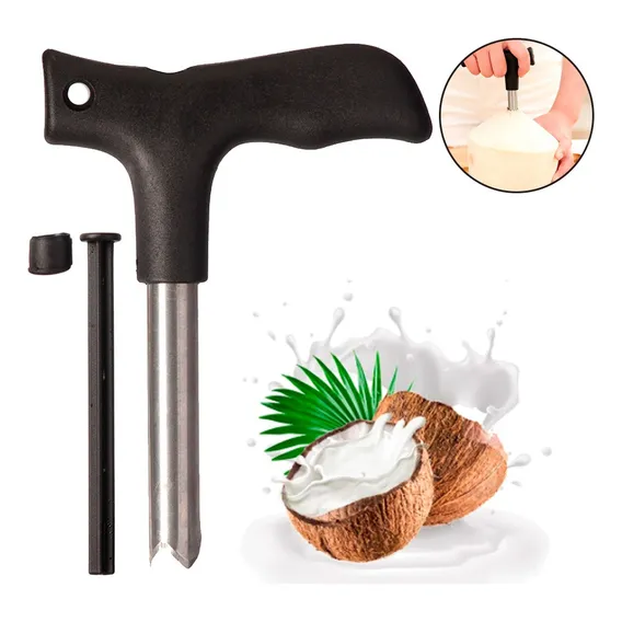 Furador De Coco Perfurador Manual Abridor Inox Fura Coco Foto 1