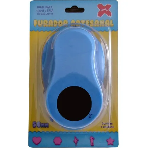 Furador Scrapbook Círculo Liso Papel Corte 5cm 2 Polegadas Cor Azul Foto 1