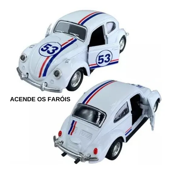 Fusca Em Miniatura Filme Herbie Antigo Cor Branco Foto 1