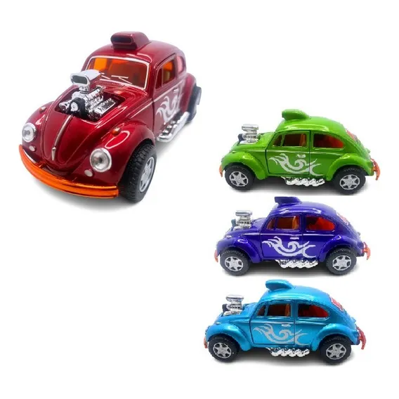 Fusca Tunado Beetle Carrinho Com Motor Miniatura Kinsmart Cor Azul-escuro Foto 1