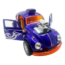 Fusca Tunado Beetle Carrinho Com Motor Miniatura Kinsmart Cor Azul-escuro Foto mini  2