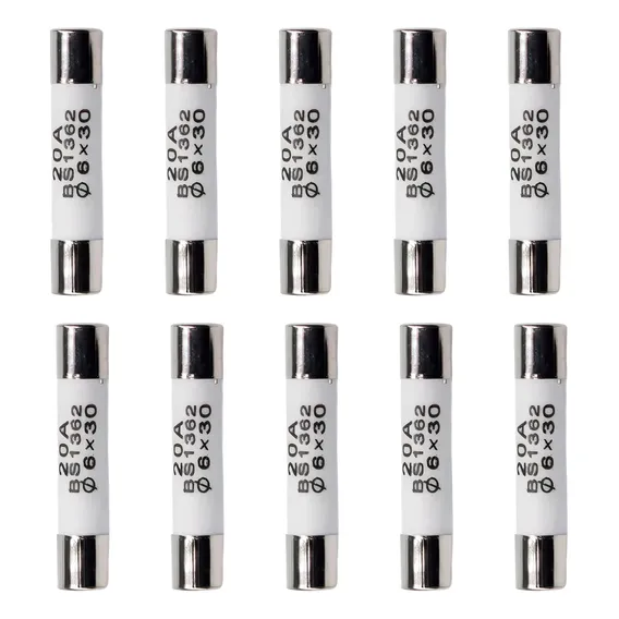 Fusível Cerâmico 20a X 250v /6x30mm/ Com Retardo - Kit 10pçs Foto 1