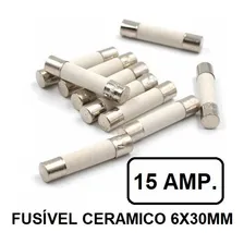 FusĂvel Cerâmico 15a X 250v /6x30mm/ Com Retardo - Kit 10pçs Foto mini 1