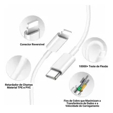 Fussen Fonte Carregador Compatível Com iPhone Cabo + Fonte Usb-c 20w Rápido Cor Branco Foto mini 4
