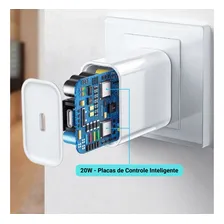 Fussen Fonte Carregador Compatível Com iPhone Cabo + Fonte Usb-c 20w Rápido Cor Branco Foto mini  2