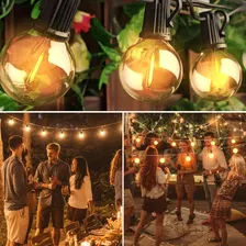G40 Inquebrável Varal De Luzes Festão 15 Mts Com 25 Lâmpadas Proteção Ip44 Inclusas Luzes Preto 110v Foto mini  2