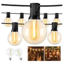 G40 Inquebrável Varal De Luzes Festão 15 Mts Com 25 Lâmpadas Proteção Ip44 Inclusas Luzes Preto 110v Foto  mini 1