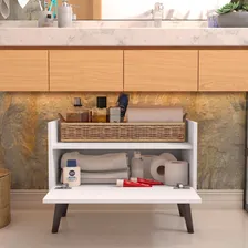 Gabinete Armário Multiuso Grécia Porta Banheiro Organizador Móvel Branco Foto mini  2