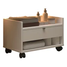 Gabinete Arm谩rio Multiuso Prisma Banheiro Organizador M贸vel Bege Foto mini 3