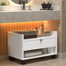 Gabinete Armário Multiuso Prisma Banheiro Organizador Móvel Branco Foto mini  2